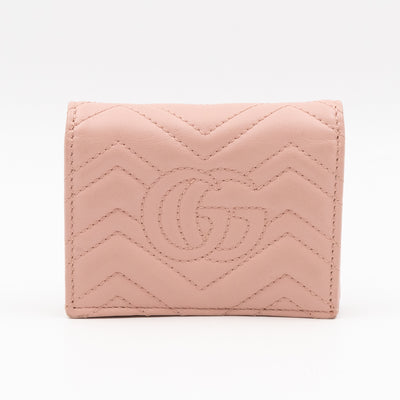 GG Marmont Wallet Matelasse Pink Leather