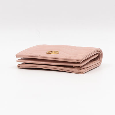 GG Marmont Wallet Matelasse Pink Leather