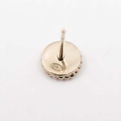 Mini CC Button Earrings Pink Light Gold