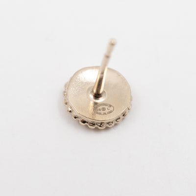 Mini CC Button Earrings Pink Light Gold