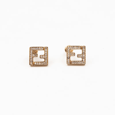 FF Crystal Earrings Gold