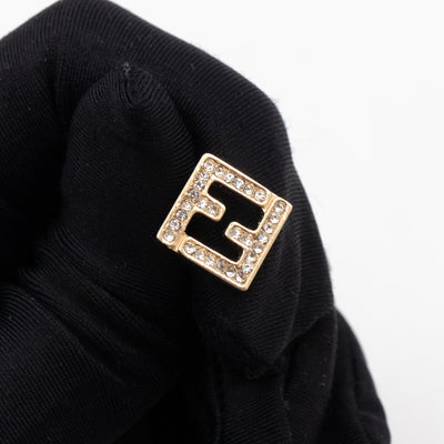 FF Crystal Earrings Gold