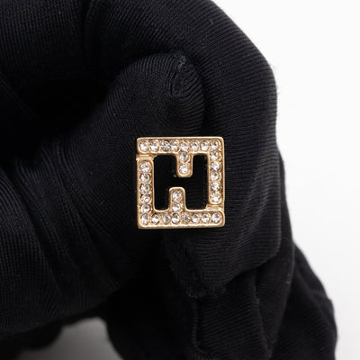 FF Crystal Earrings Gold