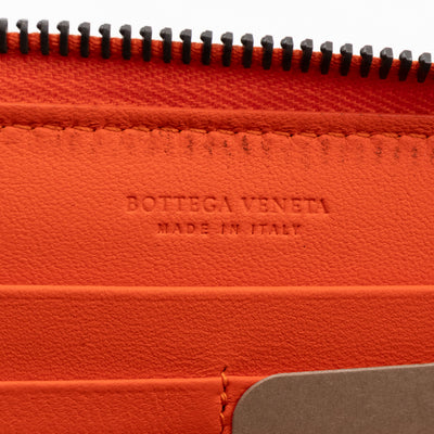 Zip Around Long Wallet Intrecciato Orange