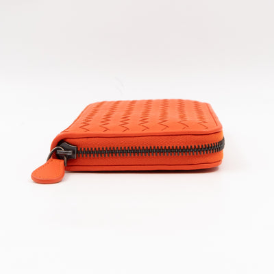 Zip Around Long Wallet Intrecciato Orange