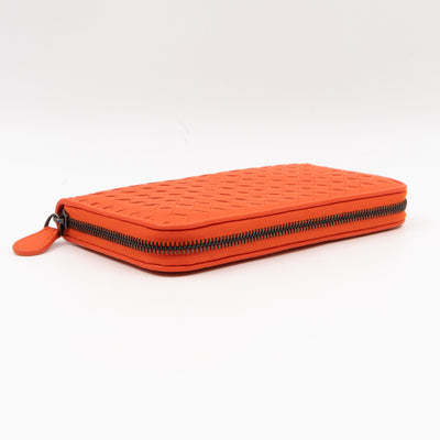 Zip Around Long Wallet Intrecciato Orange