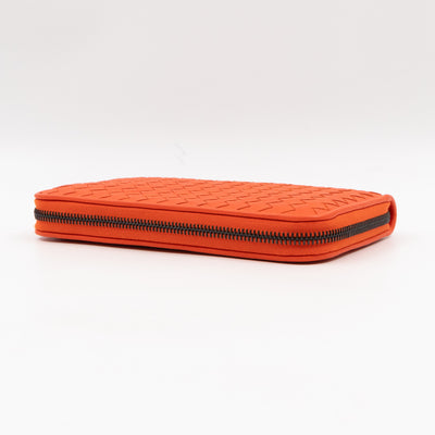 Zip Around Long Wallet Intrecciato Orange
