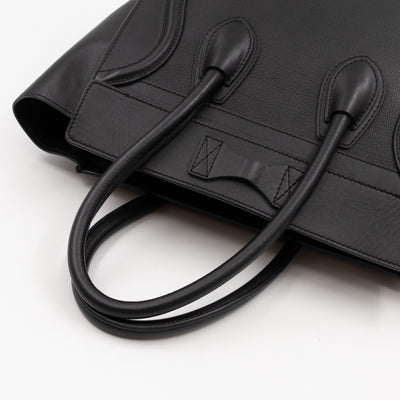 Micro Luggage Black Leather