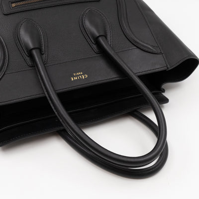 Micro Luggage Black Leather