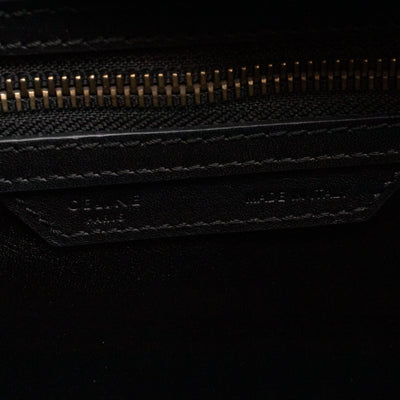 Micro Luggage Black Leather