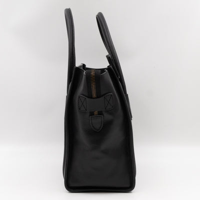 Micro Luggage Black Leather