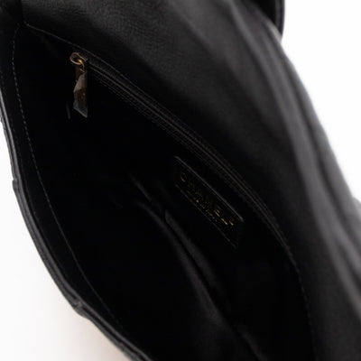 Mademoiselle Flap Clutch Black Leather