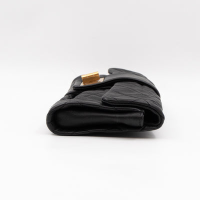 Mademoiselle Flap Clutch Black Leather