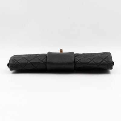 Mademoiselle Flap Clutch Black Leather