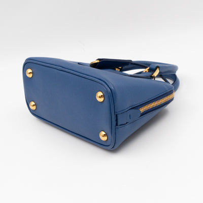 Promenade Mini Blue Saffiano Leather