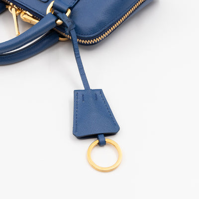Promenade Mini Blue Saffiano Leather