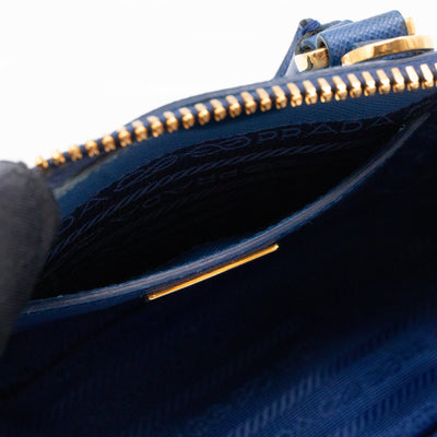 Promenade Mini Blue Saffiano Leather
