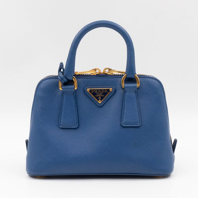 Promenade Mini Blue Saffiano Leather