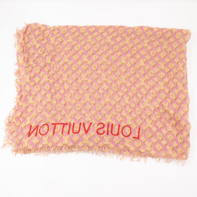 Etol Monogram Ikat Pink & Yellow Cashmere Silk Scarf