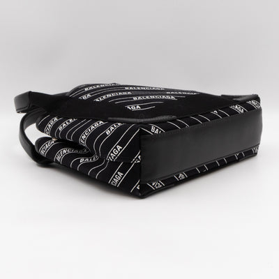 Navy Cabas XS Black Cotton Canvas