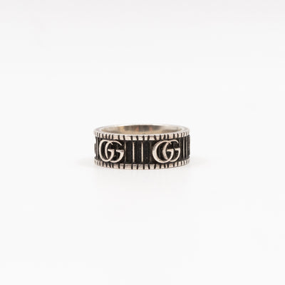 Double G Logo Ring Silver