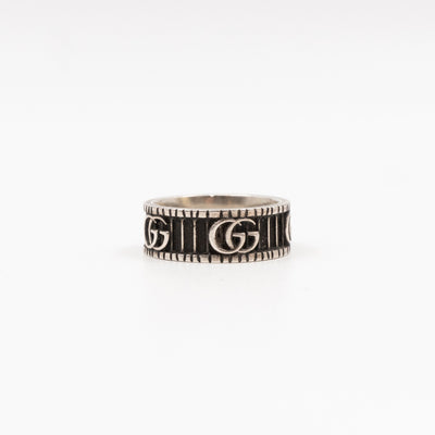 Double G Logo Ring Silver
