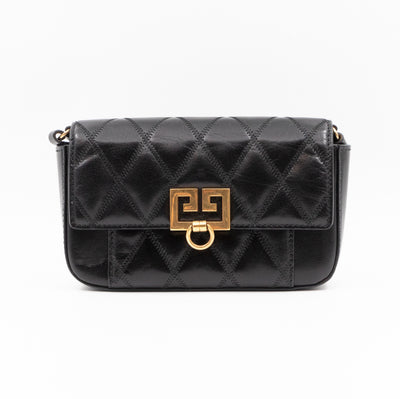 Mini Quilted Pocket Bag Black Leather