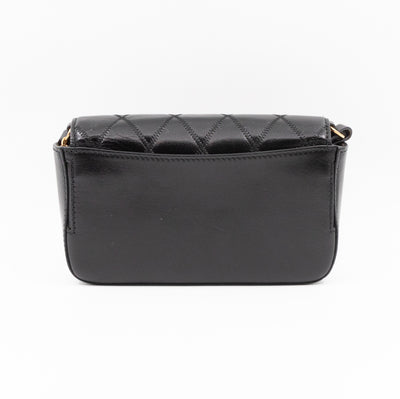 Mini Quilted Pocket Bag Black Leather