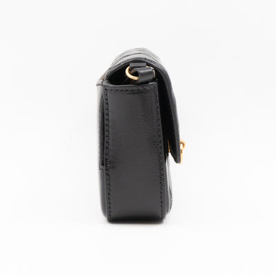 Mini Quilted Pocket Bag Black Leather