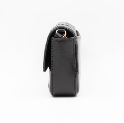 Mini Quilted Pocket Bag Black Leather