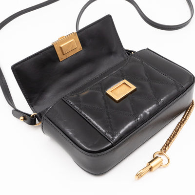 Mini Quilted Pocket Bag Black Leather