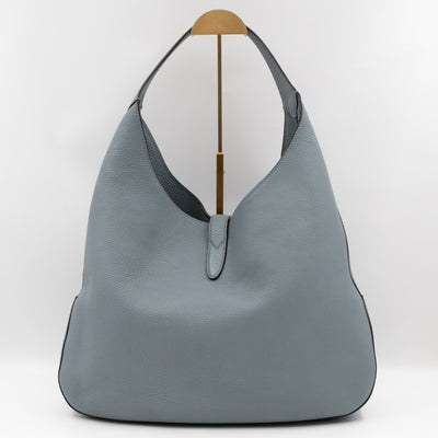 Jackie Large Hobo Bag Smoke Blue Leather
