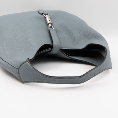 Jackie Large Hobo Bag Smoke Blue Leather