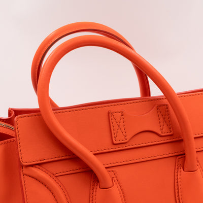 Mini Luggage Orange Leather