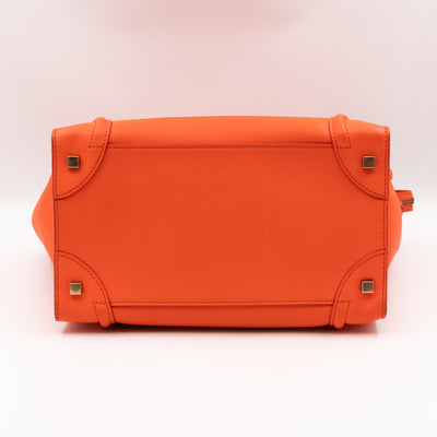 Mini Luggage Orange Leather