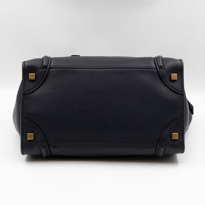 Mini Luggage Dark Blue Leather
