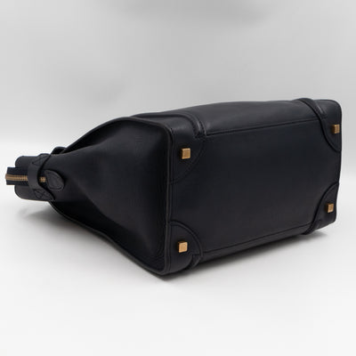 Mini Luggage Dark Blue Leather