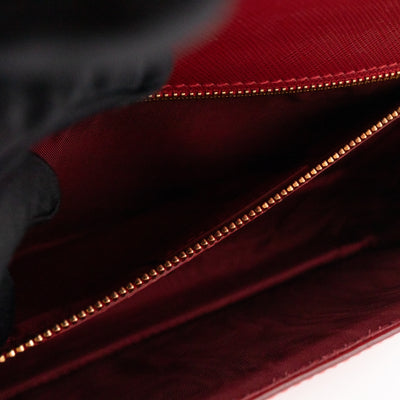 Ginny Vara Bow Red Saffiano Leather