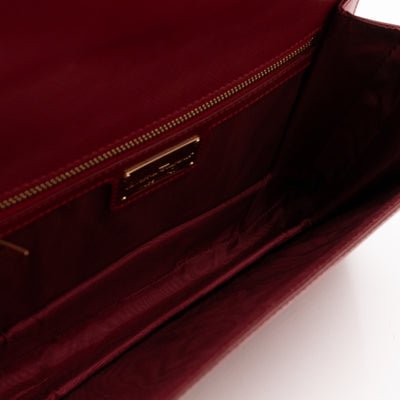 Ginny Vara Bow Red Saffiano Leather