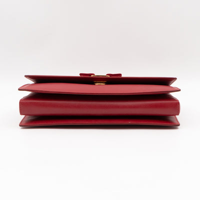 Ginny Vara Bow Red Saffiano Leather