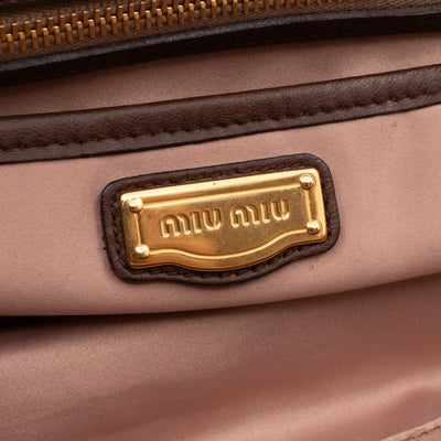 Large Frame Clutch Brown Leather