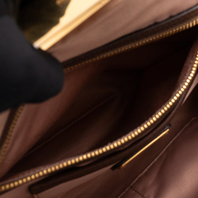 Large Frame Clutch Brown Leather