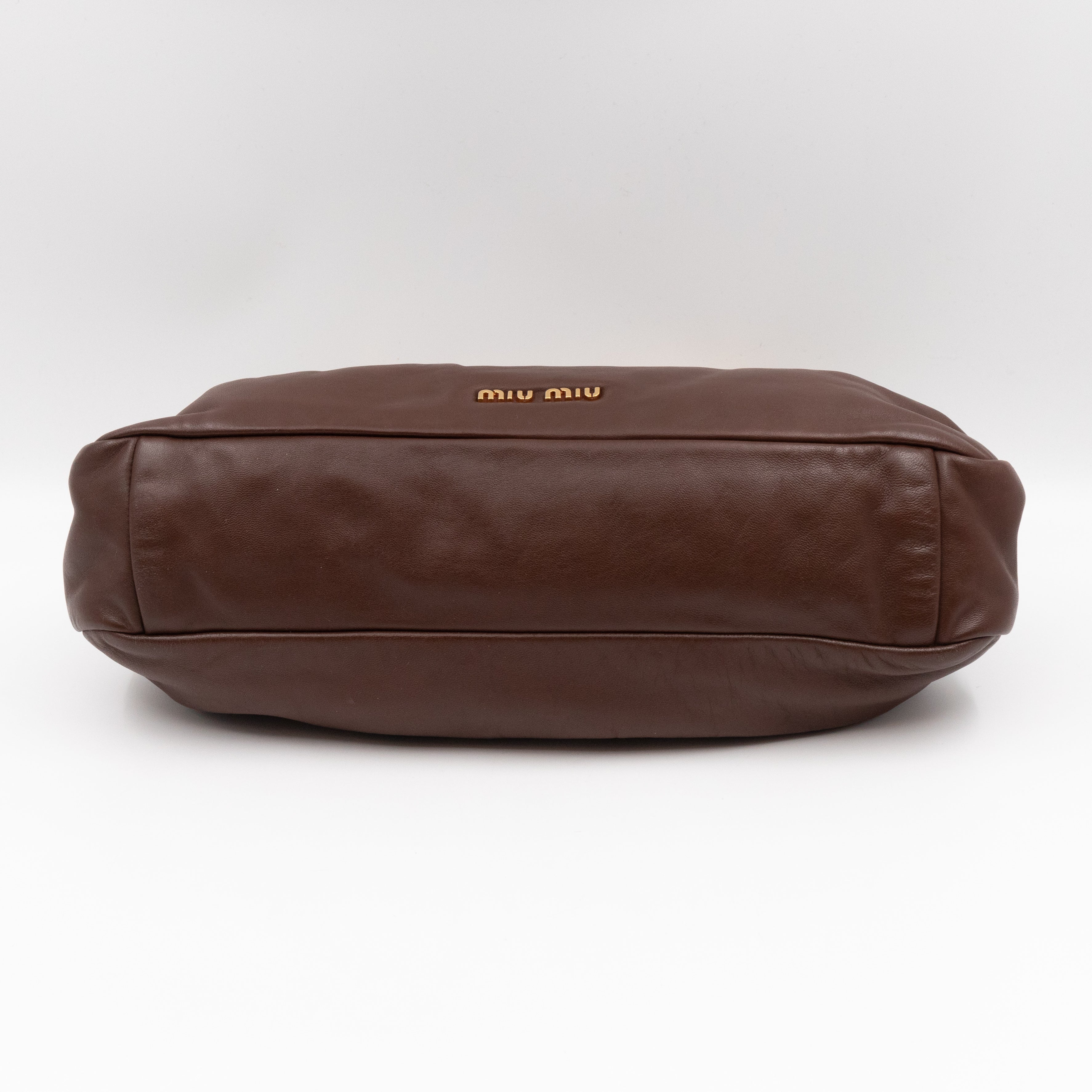 Large Frame Clutch Brown Leather