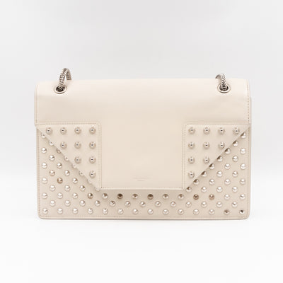 Studded Medium Betty Bag White Leather