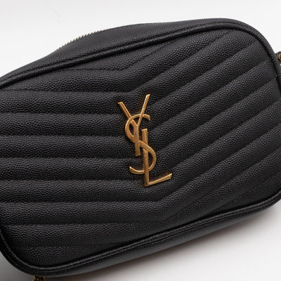 Lou Mini Camera Bag Black Grained Leather
