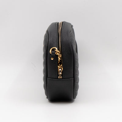 Lou Mini Camera Bag Black Grained Leather