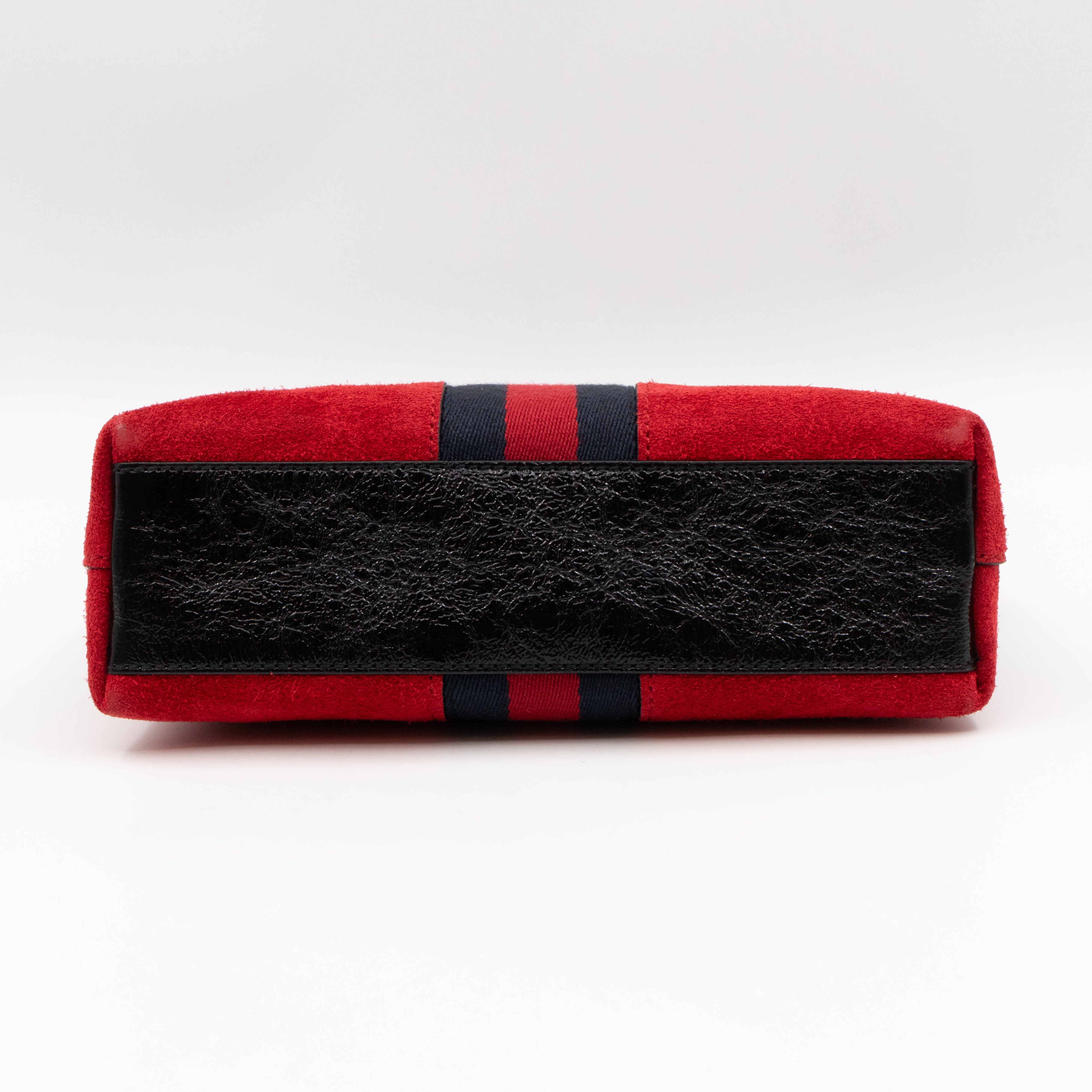 Ophidia GG Small Shoulder Bag Red Suede