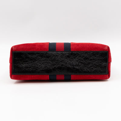 Ophidia GG Small Shoulder Bag Red Suede