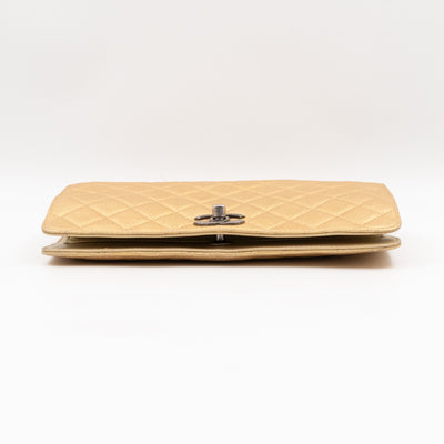 Coco Thin Wallet On Chain Gold Metallic Leather Ruthenium