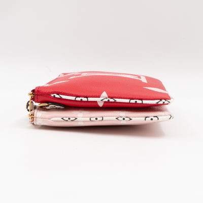 Double Zip Pochette Monogram Giant Red